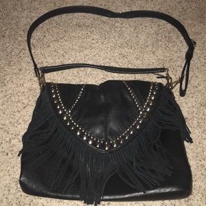MMS band black  fringe purse